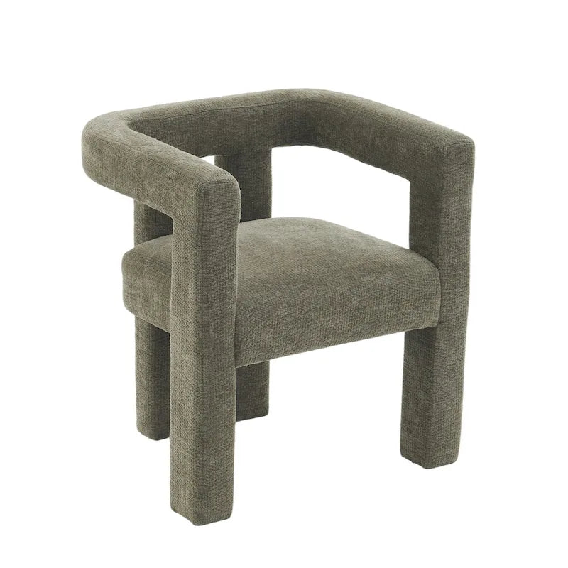 Set aus 1 schick designten, tonnenförmigen Akzent-Sessel mit Stoffbezug