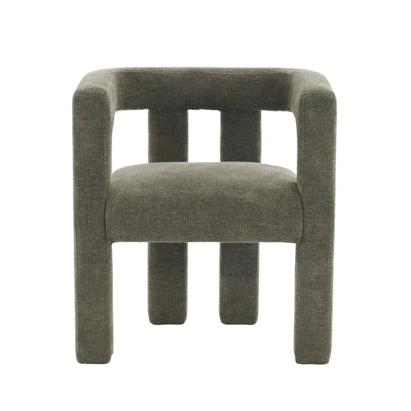 Set aus 1 schick designten, tonnenförmigen Akzent-Sessel mit Stoffbezug