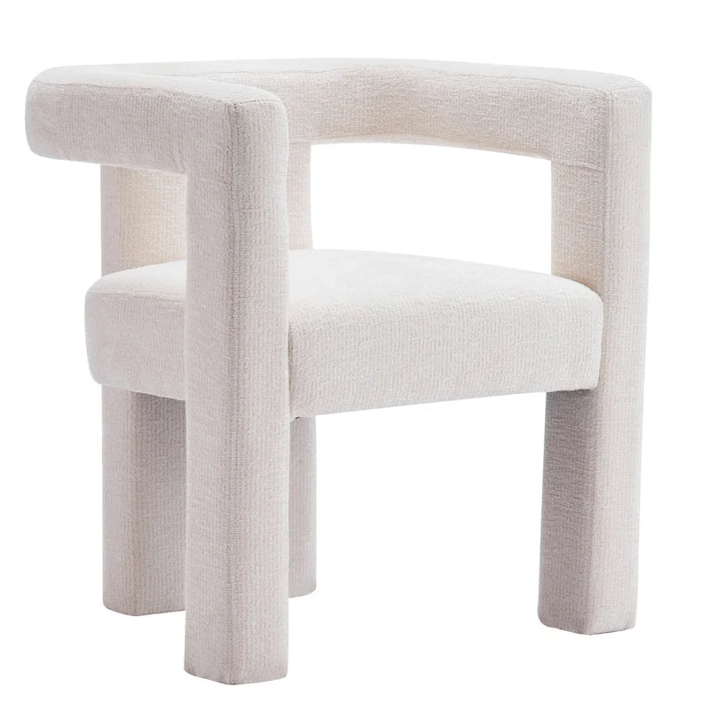 Set aus 1 schick designten, tonnenförmigen Akzent-Sessel mit Stoffbezug