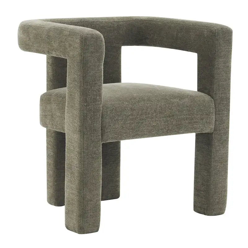 Set aus 1 schick designten, tonnenförmigen Akzent-Sessel mit Stoffbezug