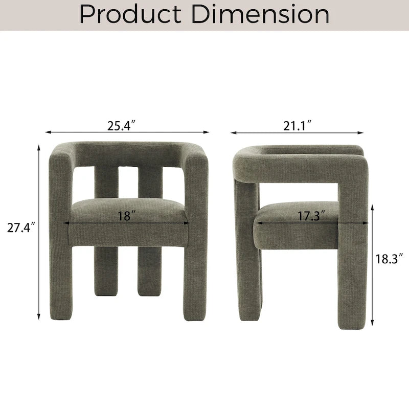 Set aus 1 schick designten, tonnenförmigen Akzent-Sessel mit Stoffbezug