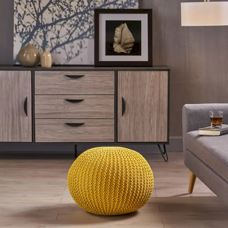 Gestrickter Baumwoll-Pouf