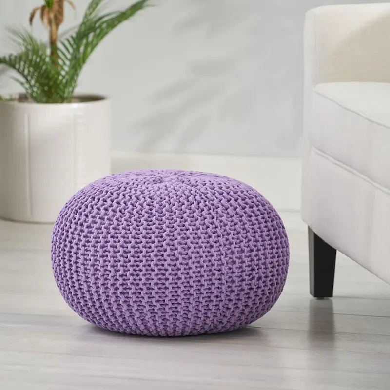 Gestrickter Baumwoll-Pouf