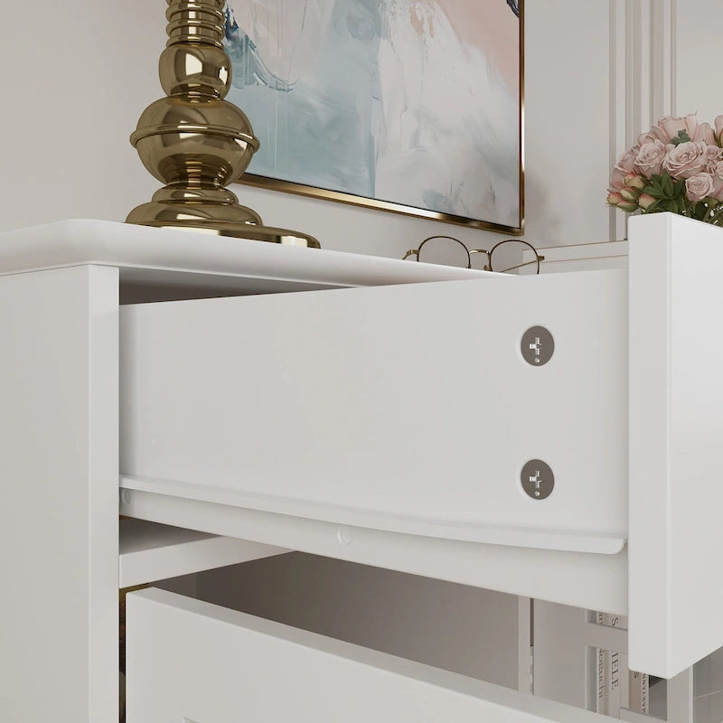 Modernes Bauernhaus-Akzentschrank aus Holz mit Glastüren, Sideboard, Buffet