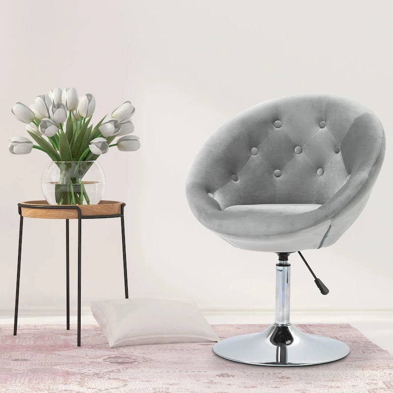 Drehbarer Akzentstuhl, höhenverstellbarer Make-up-Schminktisch & Freizeit-Lounge-Sessel