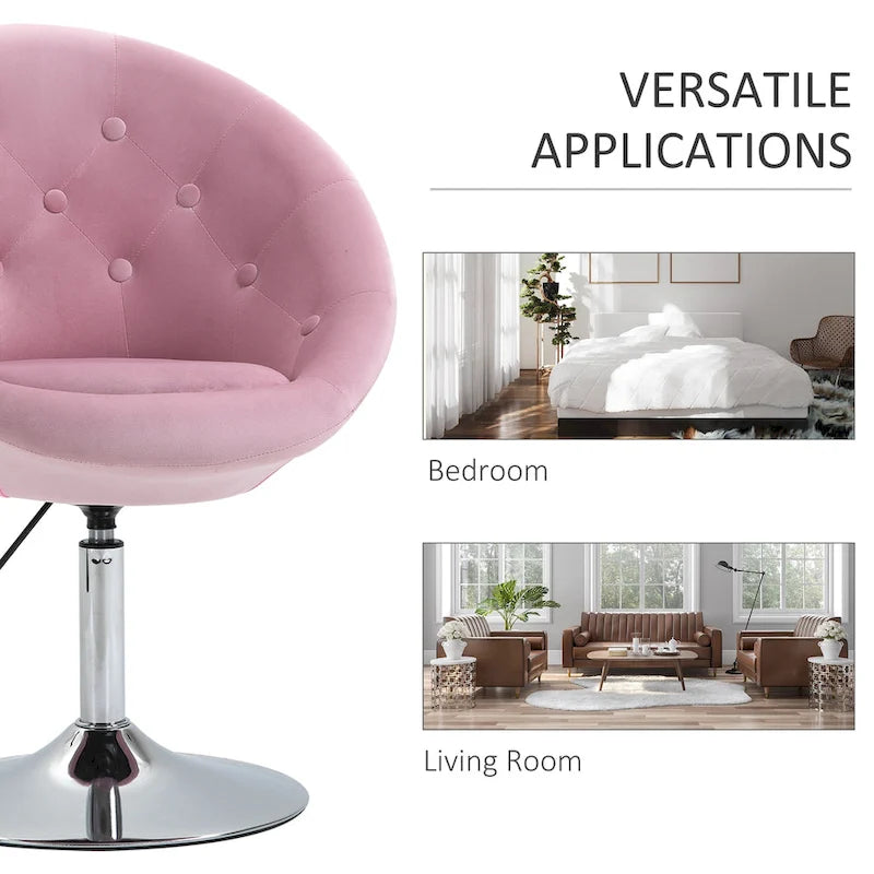 Drehbarer Akzentstuhl, höhenverstellbarer Make-up-Schminktisch & Freizeit-Lounge-Sessel