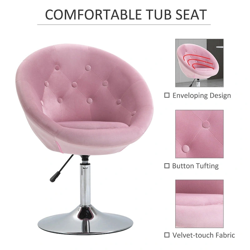 Drehbarer Akzentstuhl, höhenverstellbarer Make-up-Schminktisch & Freizeit-Lounge-Sessel