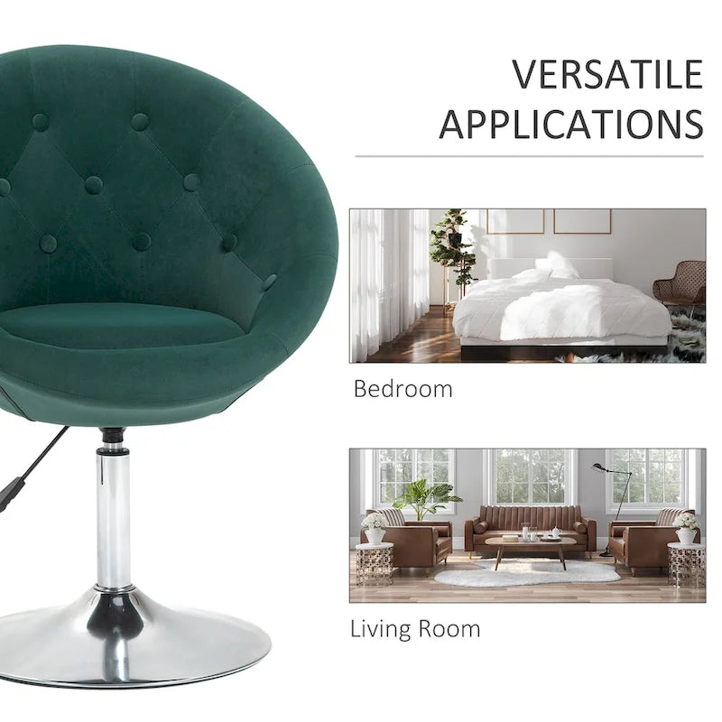 Drehbarer Akzentstuhl, höhenverstellbarer Make-up-Schminktisch & Freizeit-Lounge-Sessel
