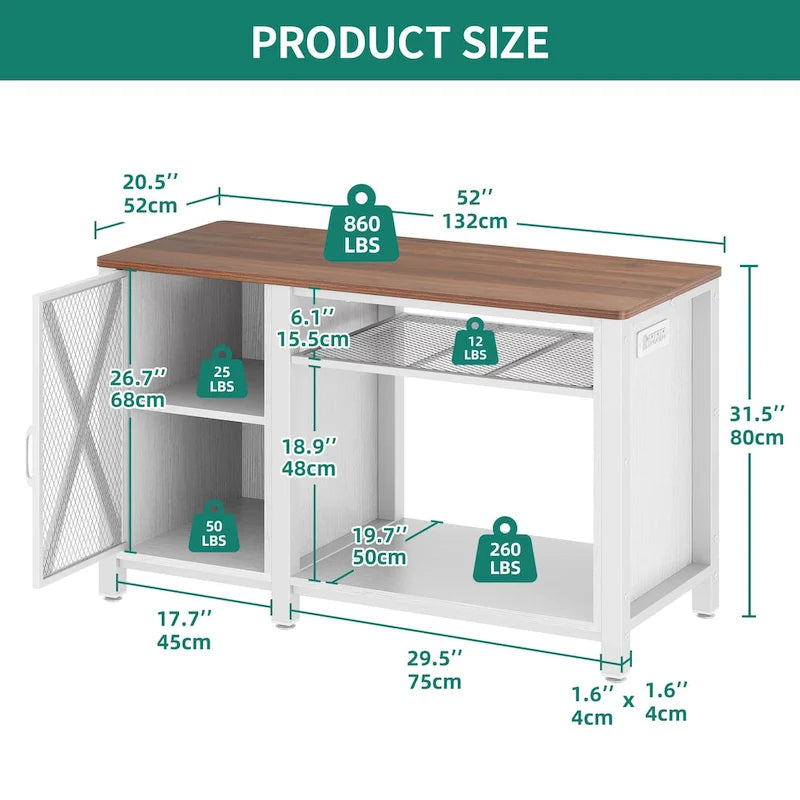 55-75 Gallon Aquarium Unterschrank mit Steckdosen und Stauschrank