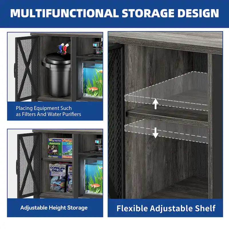 55-75 Gallon Aquarium Unterschrank mit Steckdosen und Stauschrank