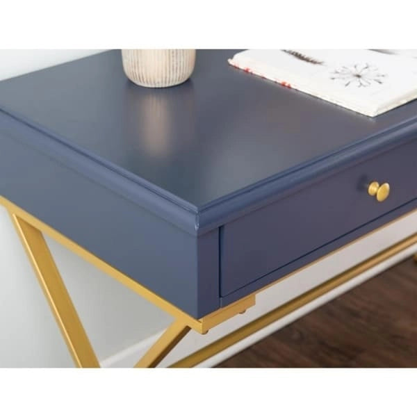 Blauer und goldener Kampagnenschreibtisch