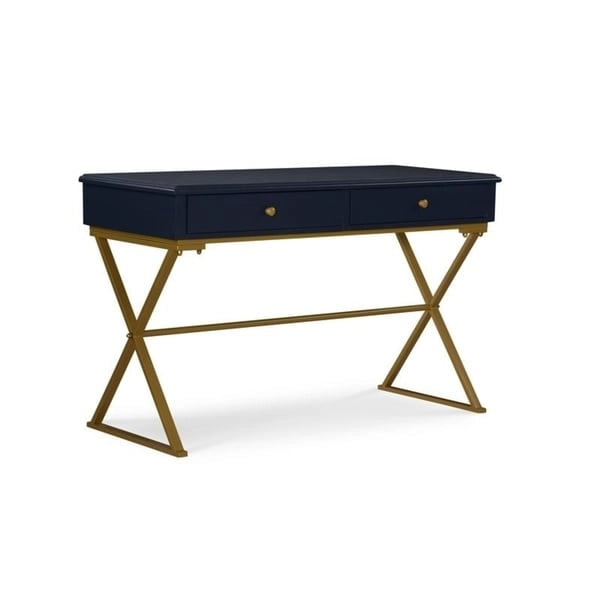 Blauer und goldener Kampagnenschreibtisch