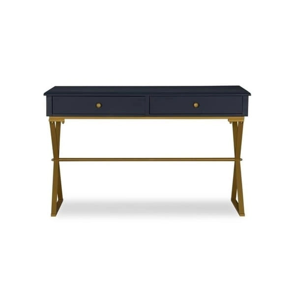 Blauer und goldener Kampagnenschreibtisch