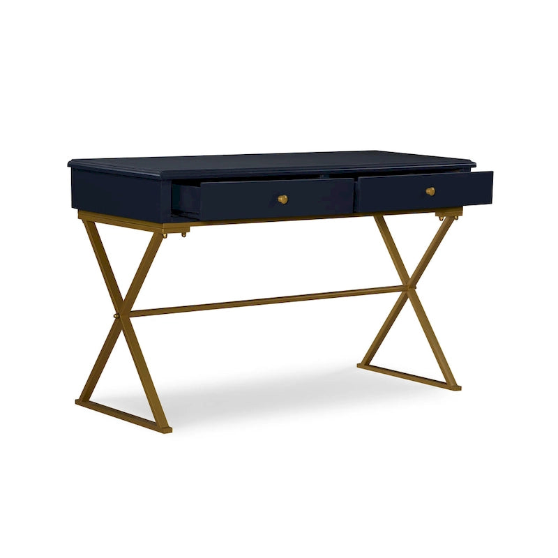Blauer und goldener Kampagnenschreibtisch
