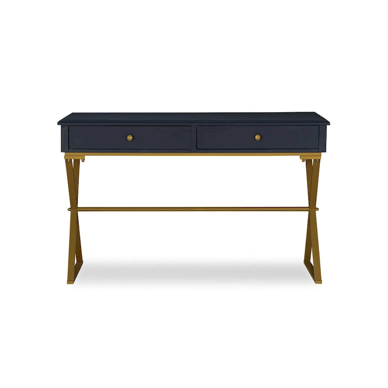 Blauer und goldener Kampagnenschreibtisch