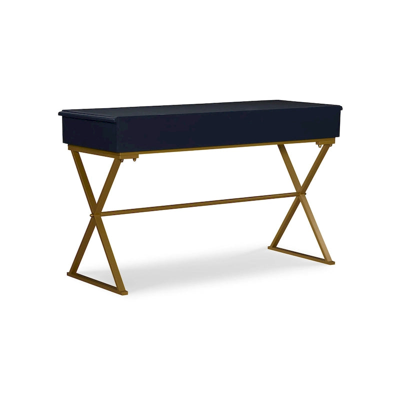 Blauer und goldener Kampagnenschreibtisch