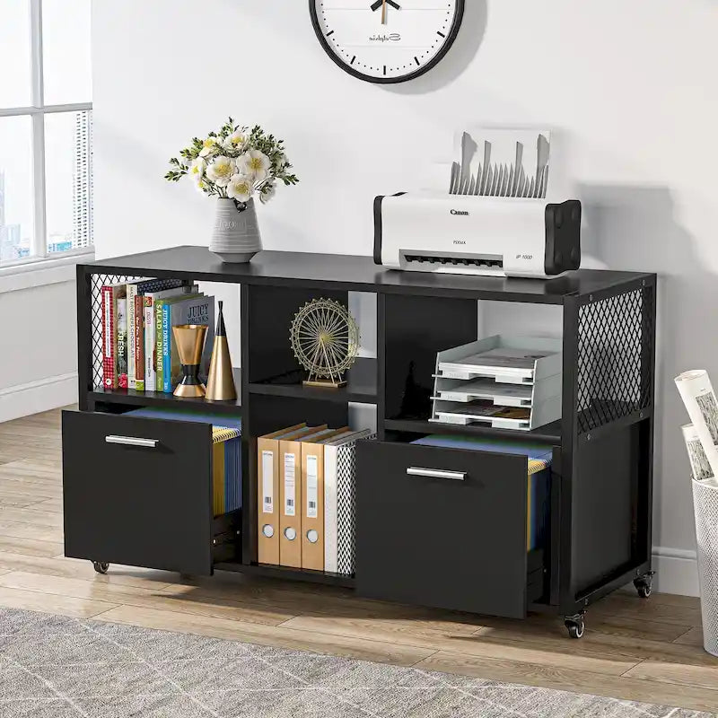 Große, seitliche Aktenschränke, rollbarer Aktenschrank für das Home Office