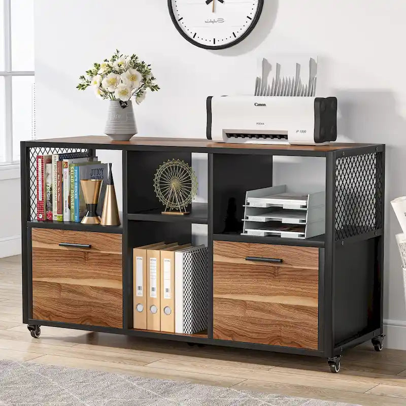 Große, seitliche Aktenschränke, rollbarer Aktenschrank für das Home Office