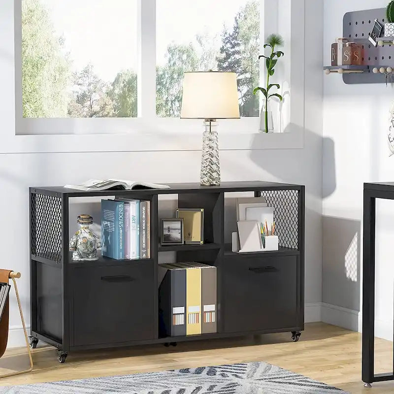 Große, seitliche Aktenschränke, rollbarer Aktenschrank für das Home Office