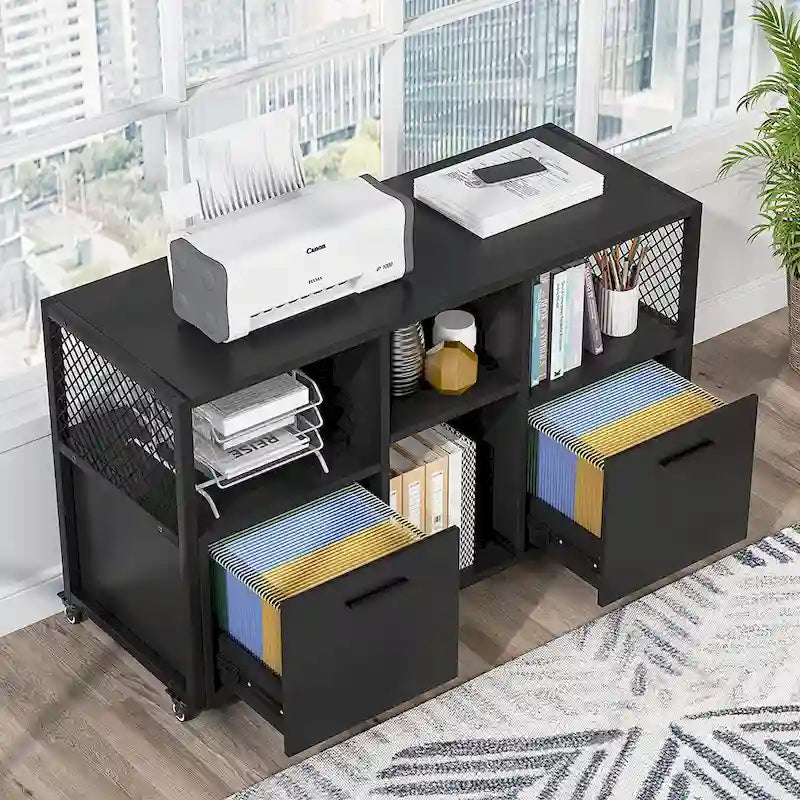 Große, seitliche Aktenschränke, rollbarer Aktenschrank für das Home Office