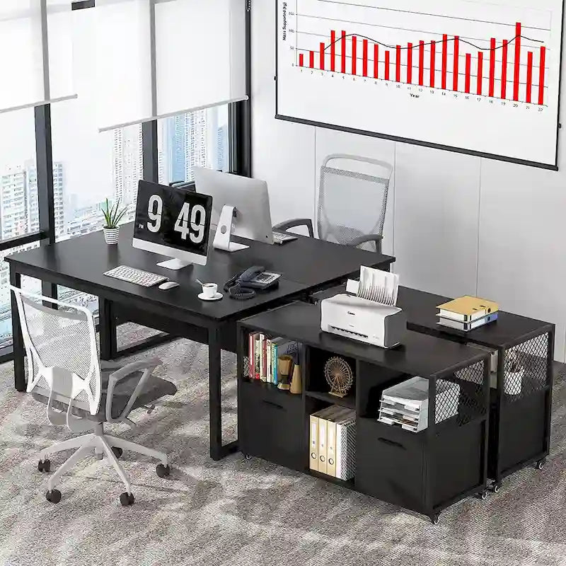 Große, seitliche Aktenschränke, rollbarer Aktenschrank für das Home Office
