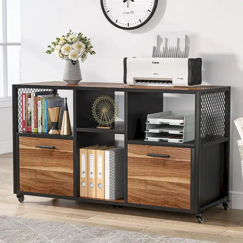 Große, seitliche Aktenschränke, rollbarer Aktenschrank für das Home Office