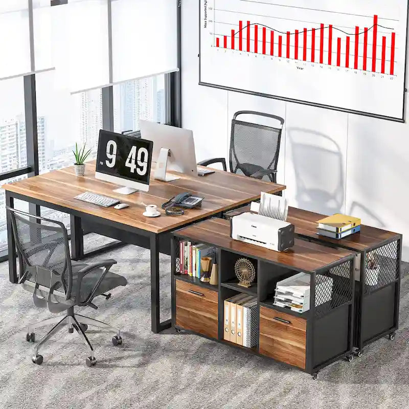 Große, seitliche Aktenschränke, rollbarer Aktenschrank für das Home Office