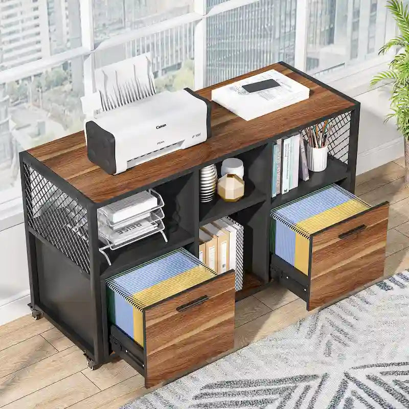 Große, seitliche Aktenschränke, rollbarer Aktenschrank für das Home Office