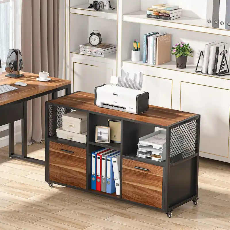 Große, seitliche Aktenschränke, rollbarer Aktenschrank für das Home Office