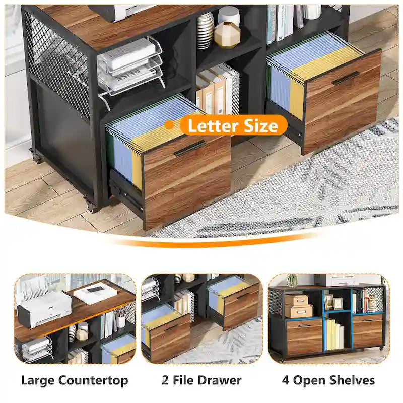 Große, seitliche Aktenschränke, rollbarer Aktenschrank für das Home Office