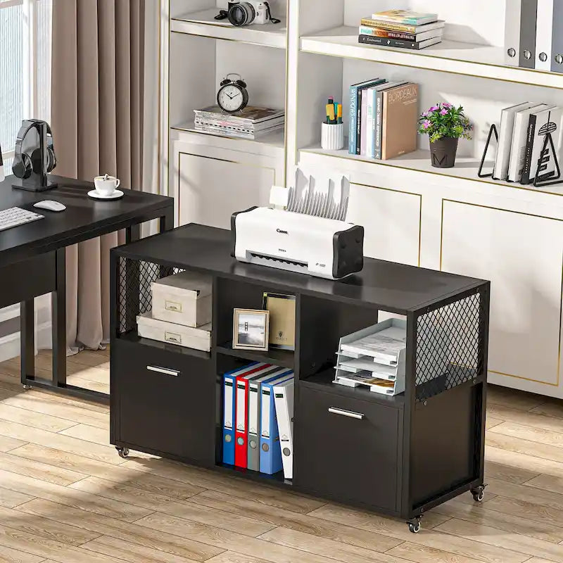 Große, seitliche Aktenschränke, rollbarer Aktenschrank für das Home Office