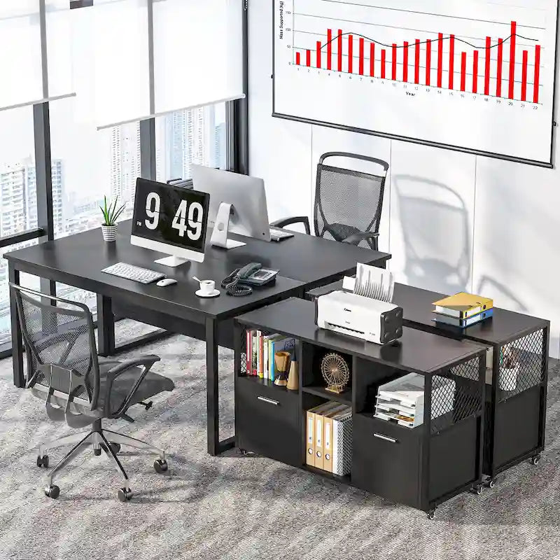 Große, seitliche Aktenschränke, rollbarer Aktenschrank für das Home Office