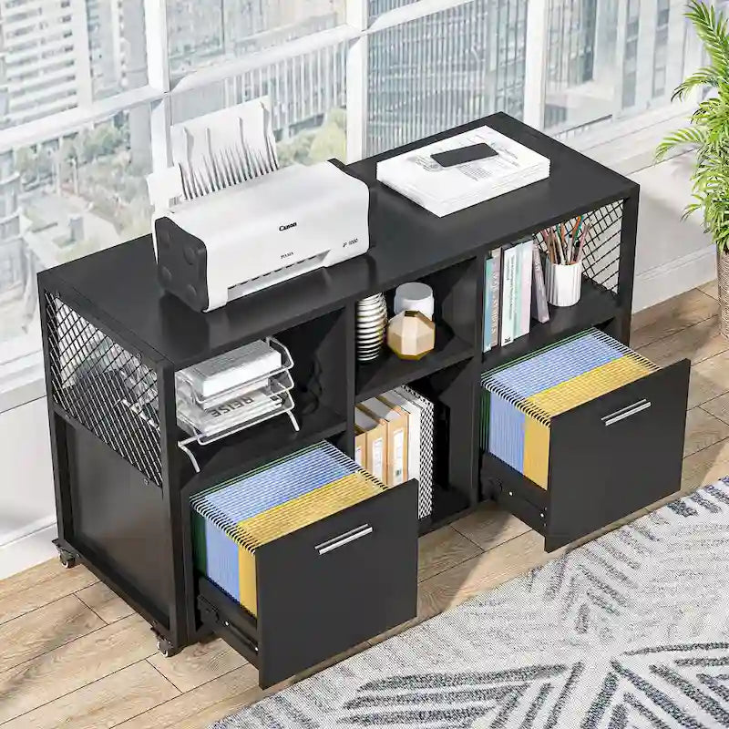 Große, seitliche Aktenschränke, rollbarer Aktenschrank für das Home Office