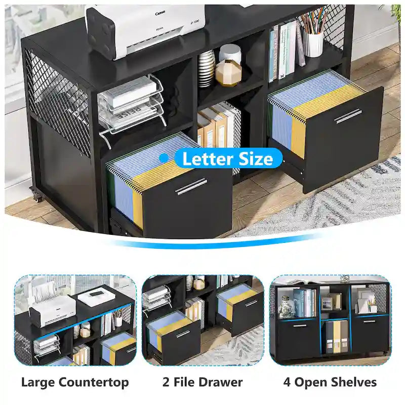 Große, seitliche Aktenschränke, rollbarer Aktenschrank für das Home Office