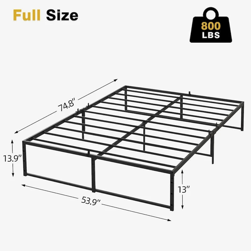 Bettgestell, kein Boxspringbett erforderlich, mit 14 Zoll Stauraum, belastbar bis 800 Lbs