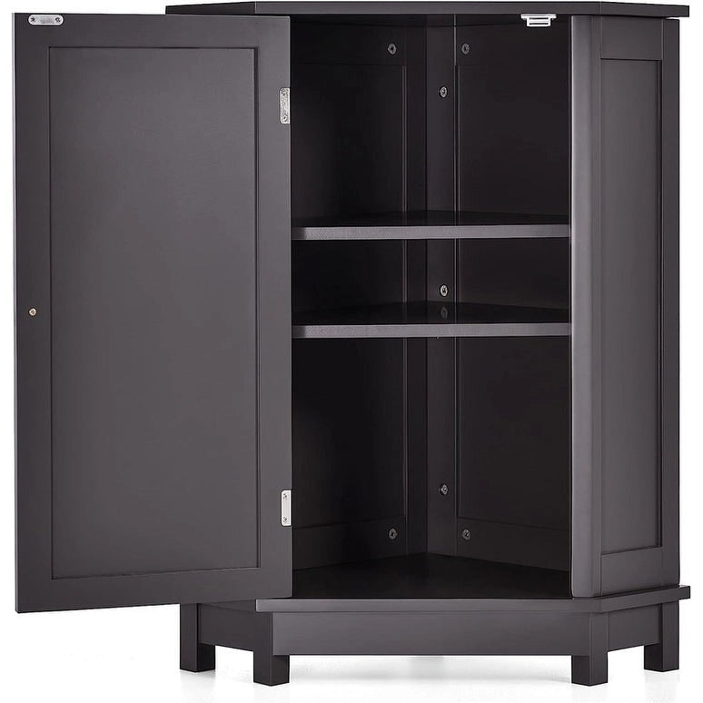 Badezimmerschrank mit verstellbaren Einlegeböden, freistehender Eckschrank mit Einzeltür, freistehender Bodenschrank