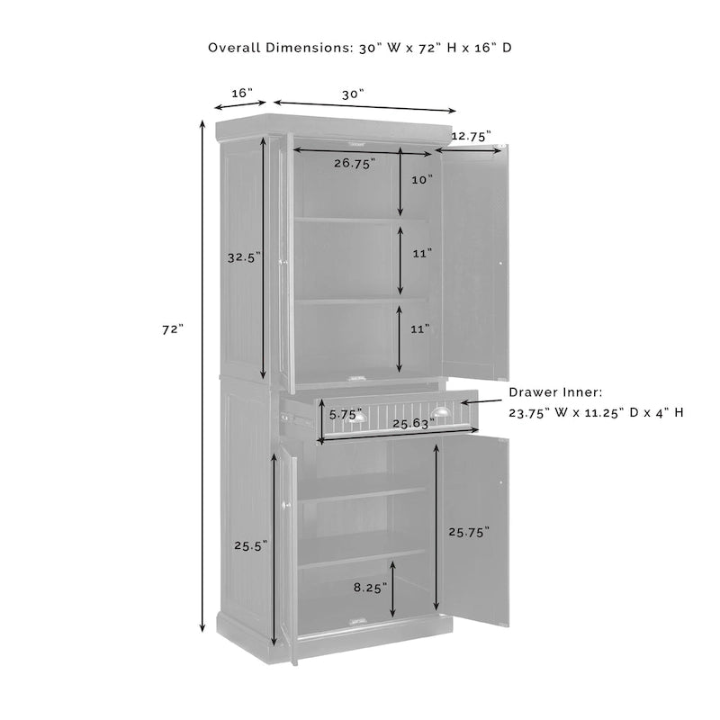 Shabby-Chic-Küchenschrank mit Perlenpaneelen