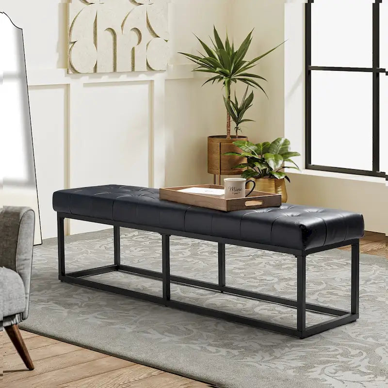 Klassische Sitzbank aus echtem Leder für das Schlafzimmer