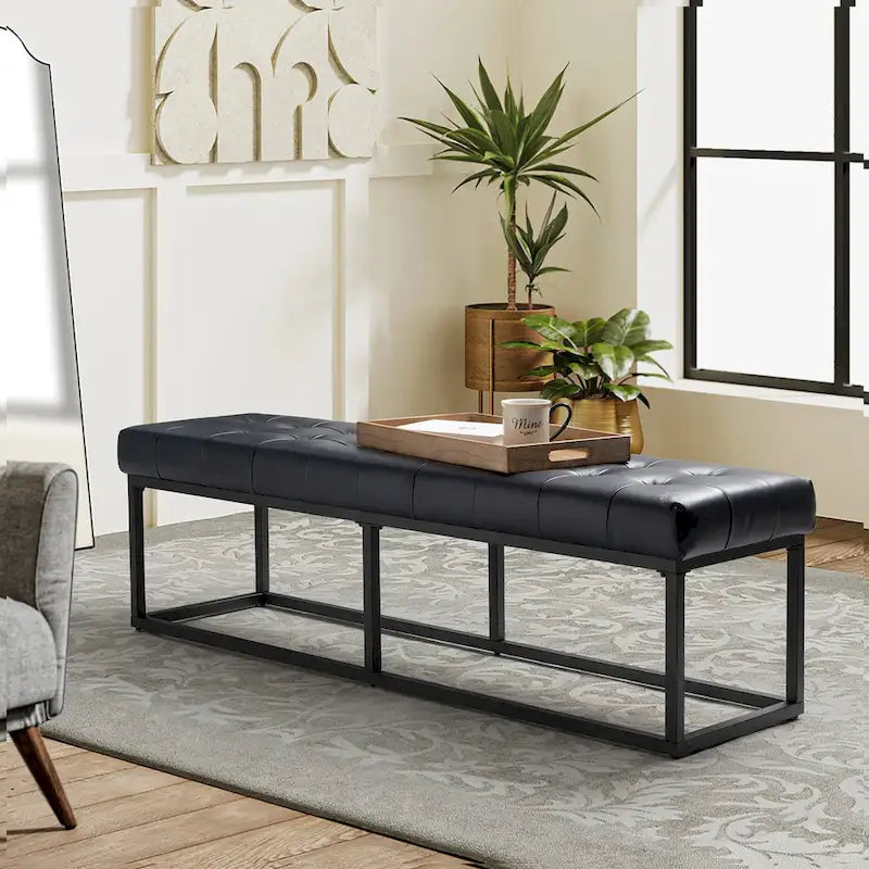 Klassische Sitzbank aus echtem Leder für das Schlafzimmer