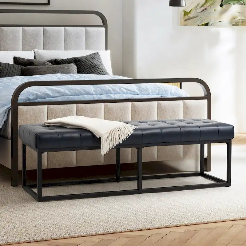 Klassische Sitzbank aus echtem Leder für das Schlafzimmer