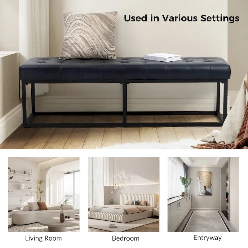 Klassische Sitzbank aus echtem Leder für das Schlafzimmer