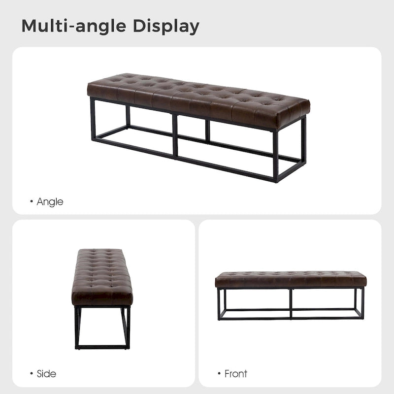 Klassische Sitzbank aus echtem Leder für das Schlafzimmer