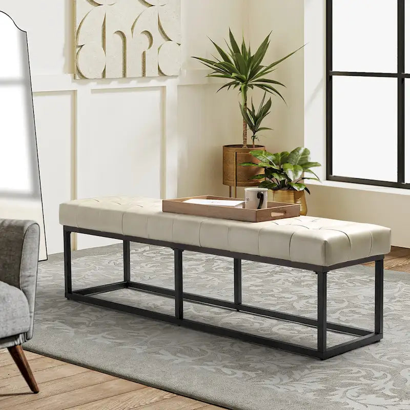 Klassische Sitzbank aus echtem Leder für das Schlafzimmer