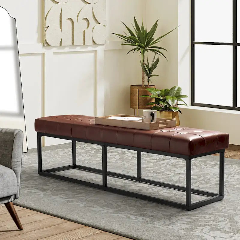 Klassische Sitzbank aus echtem Leder für das Schlafzimmer