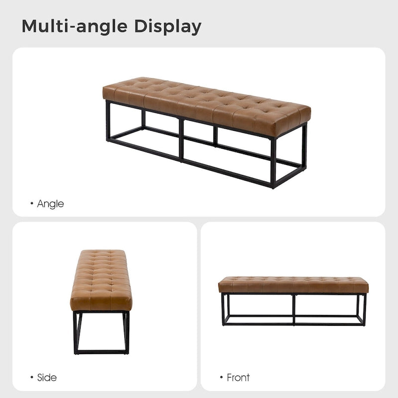 Klassische Sitzbank aus echtem Leder für das Schlafzimmer