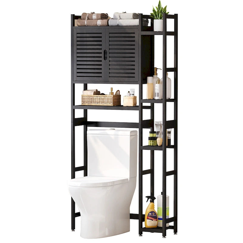 Bambus Toilettenschrank mit Regal für Badezimmeraufbewahrung