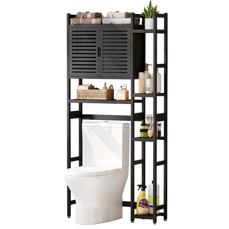Bambus Toilettenschrank mit Regal für Badezimmeraufbewahrung