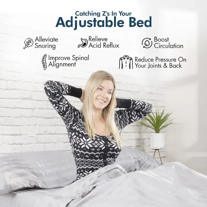 Verstellbares Bett mit 14-Zoll-Matratze, Anti-Schnarch-Voreinstellung, Dual-Massage, USB-Anschlüssen, App-Steuerung, Fernbedienung, Unterbettbeleuchtung