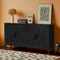 Akzent-Sideboard mit vier Türen, Stauraumschrank, Buffet für Esszimmer, Eingangsbereich und Flur