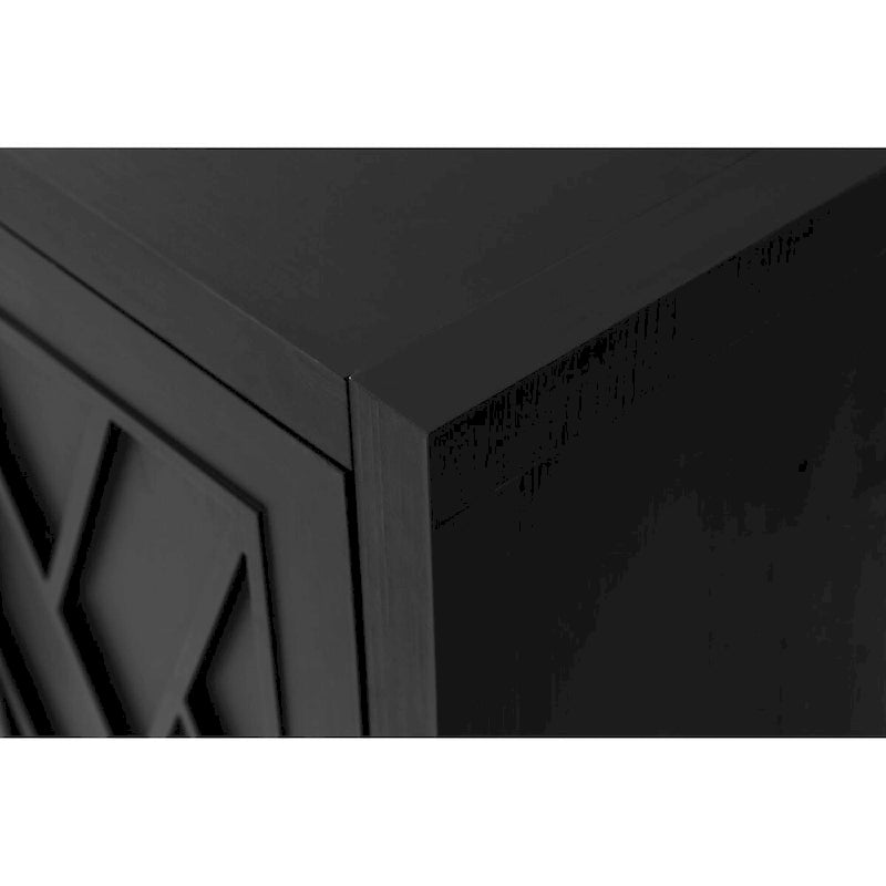 Akzent-Sideboard mit vier Türen, Stauraumschrank, Buffet für Esszimmer, Eingangsbereich und Flur